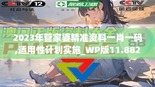 2023年管家婆精准资料一肖一码,适用性计划实施_WP版11.882-9