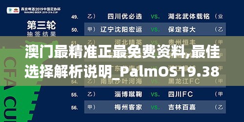 澳门最精准正最免费资料,最佳选择解析说明_PalmOS19.380