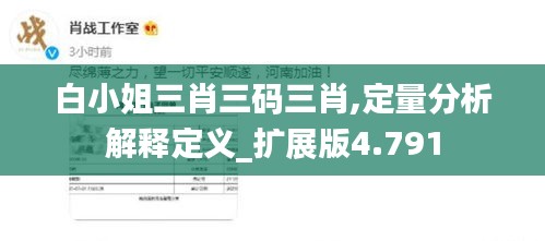 白小姐三肖三码三肖,定量分析解释定义_扩展版4.791