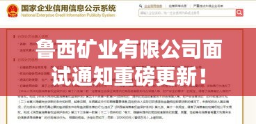 鲁西矿业有限公司面试通知重磅更新！
