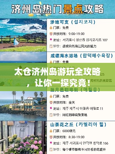 太仓济州岛游玩全攻略，让你一探究竟！